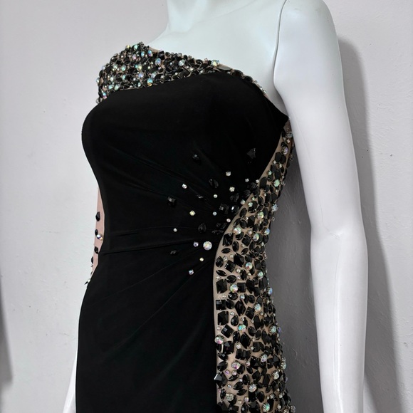 Sherri Hill Black One Shoulder Dress Size 4 - Picture 4 of 15